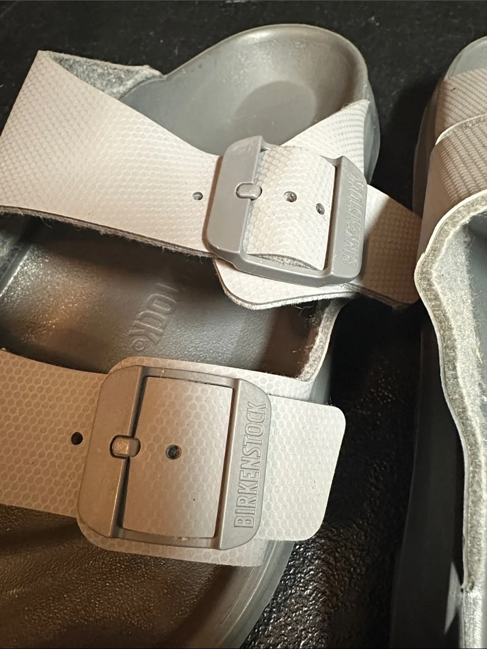 Birkenstock Men’s Two-Buckle Slide waterproof Sandals in White and Gray 43